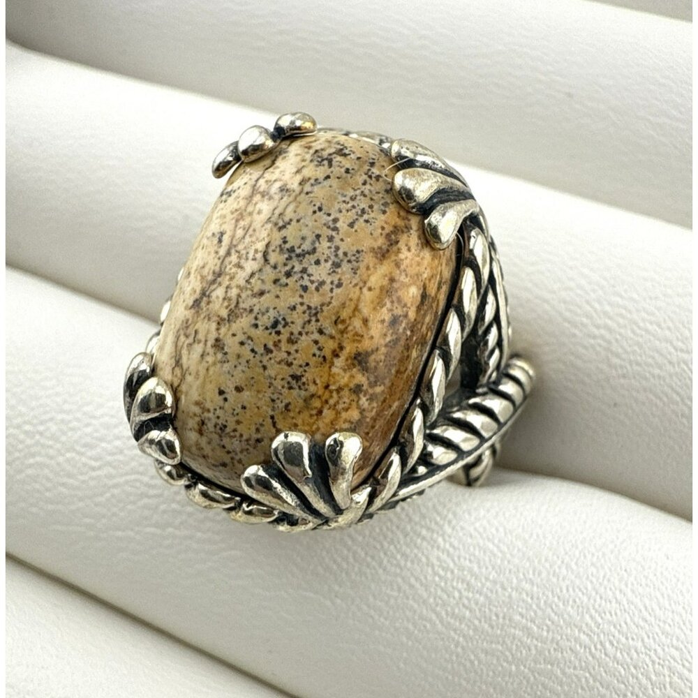 Carolyn Pollack Ring Picture Jasper Durango size 6 Neutral Sterling Silver 925